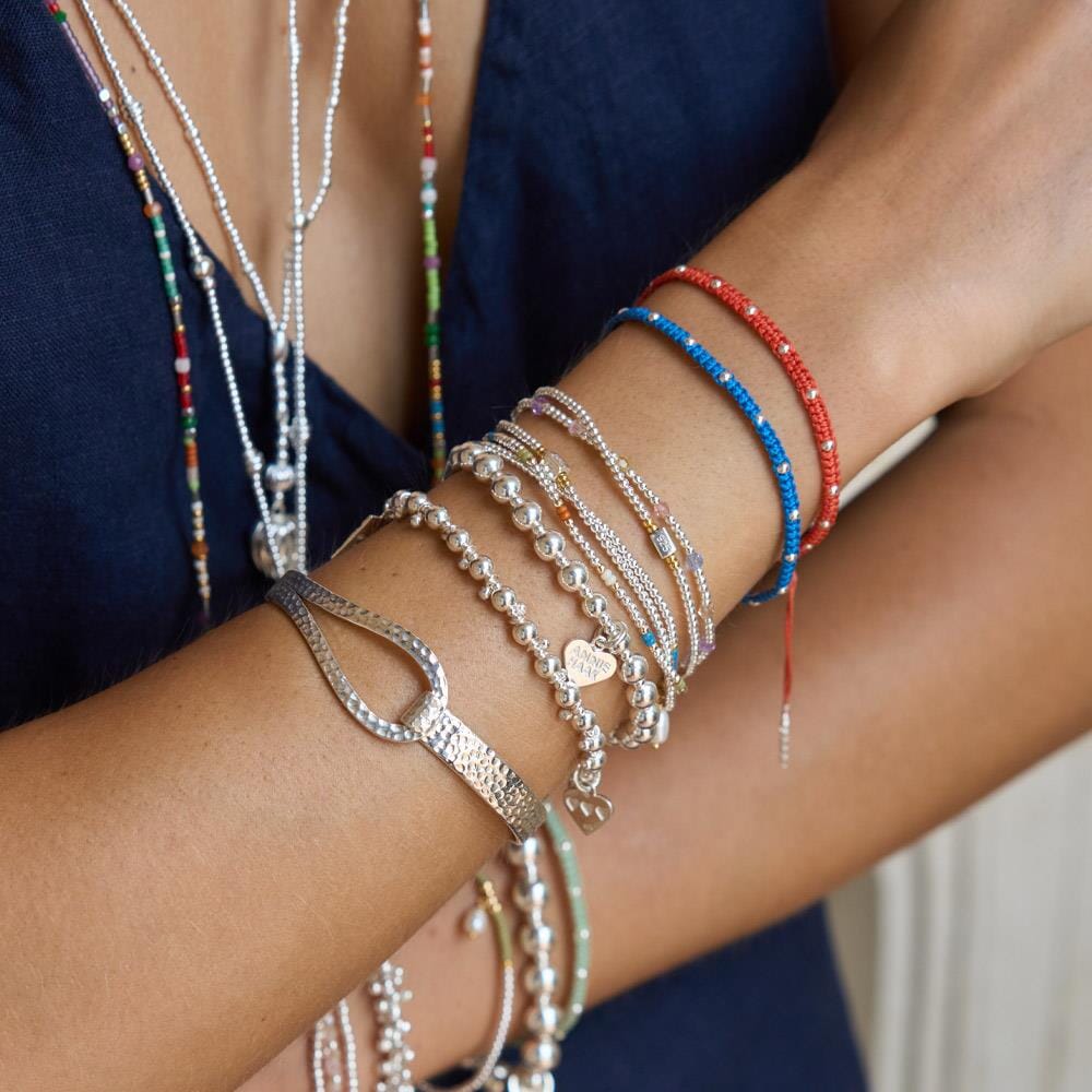 Teardrop Clasp Silver Bangle