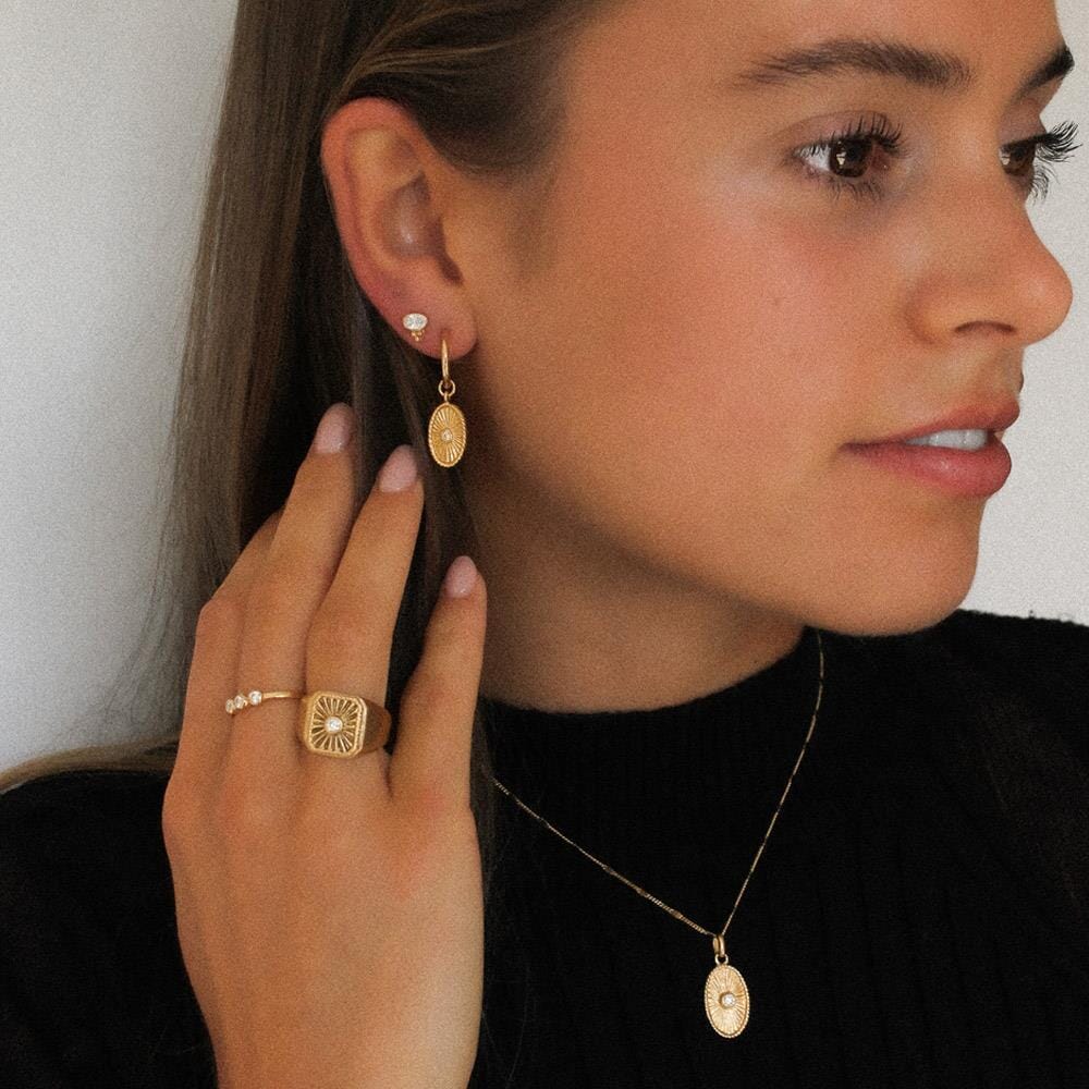 NU & MII Bright Hoop Gold Plated Earrings