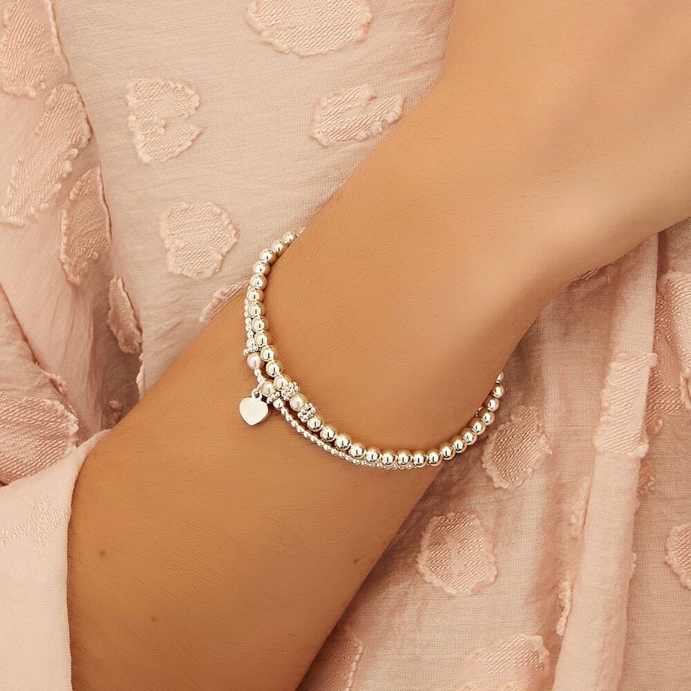 Ceremony Silver and Pearl Charm Bracelet