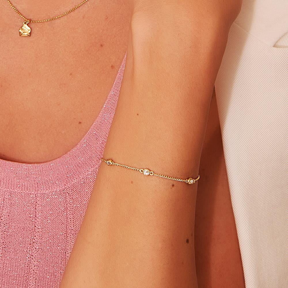 Outlet Edith Crystal Gold Plated Bracelet