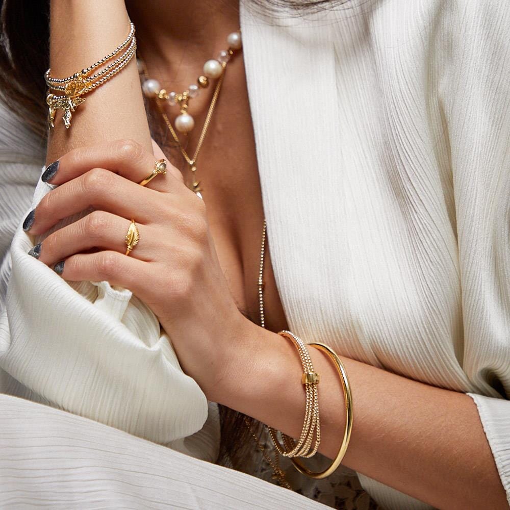 Rasi Gold Plated Bracelet Stack