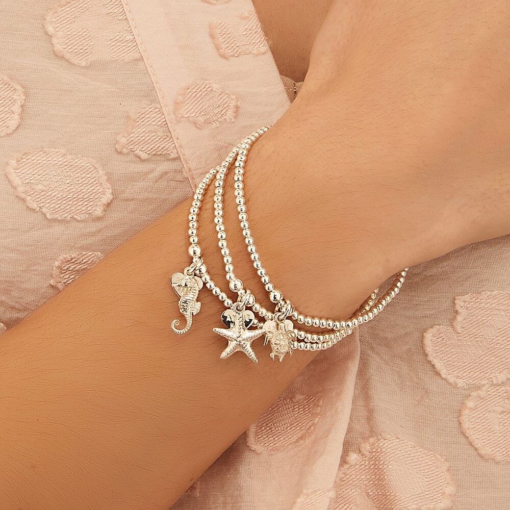 Santeenie Silver Charm Bracelet - Seahorse