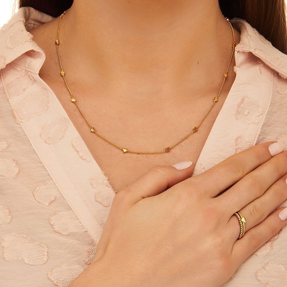 Myriad of Hearts Gold Necklace