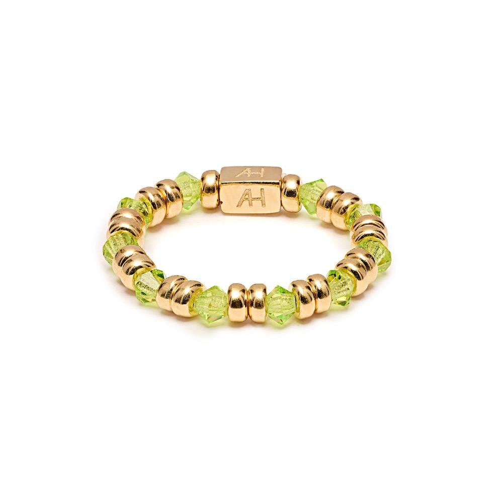 Joy Crystal Gold Plated Ring - Lime