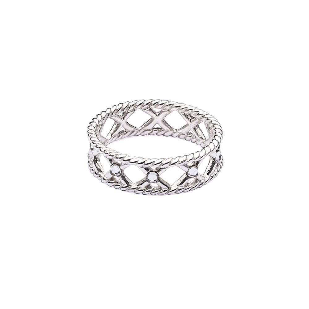 Outlet Crystal Kiss Silver Ring