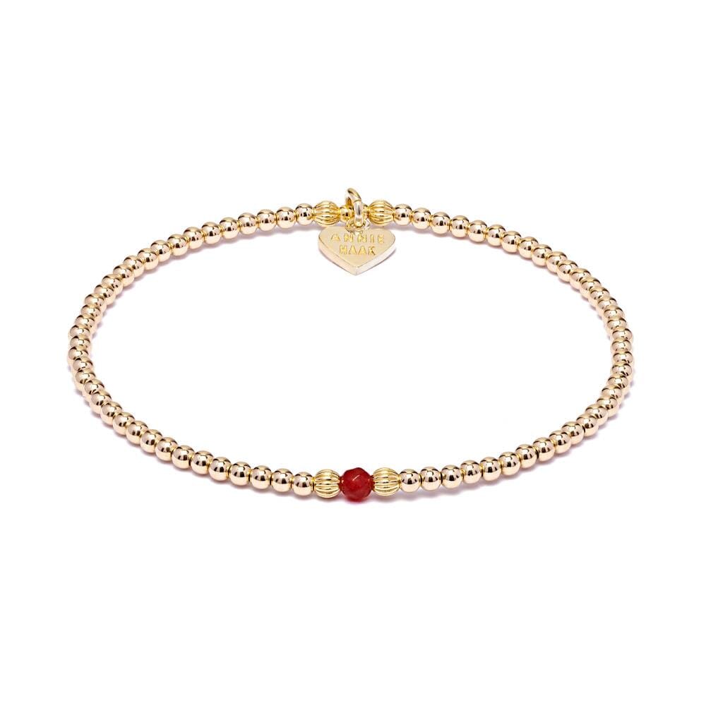 Aster Gold Plated Bracelet - Ruby Red