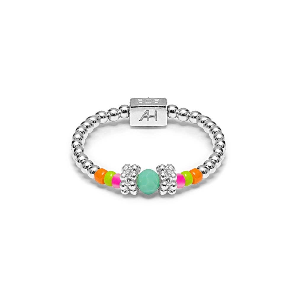 Boho Neon Silver Ring