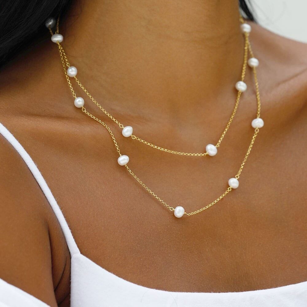 Outlet NU & MII Vivienne Pearl Gold Necklace