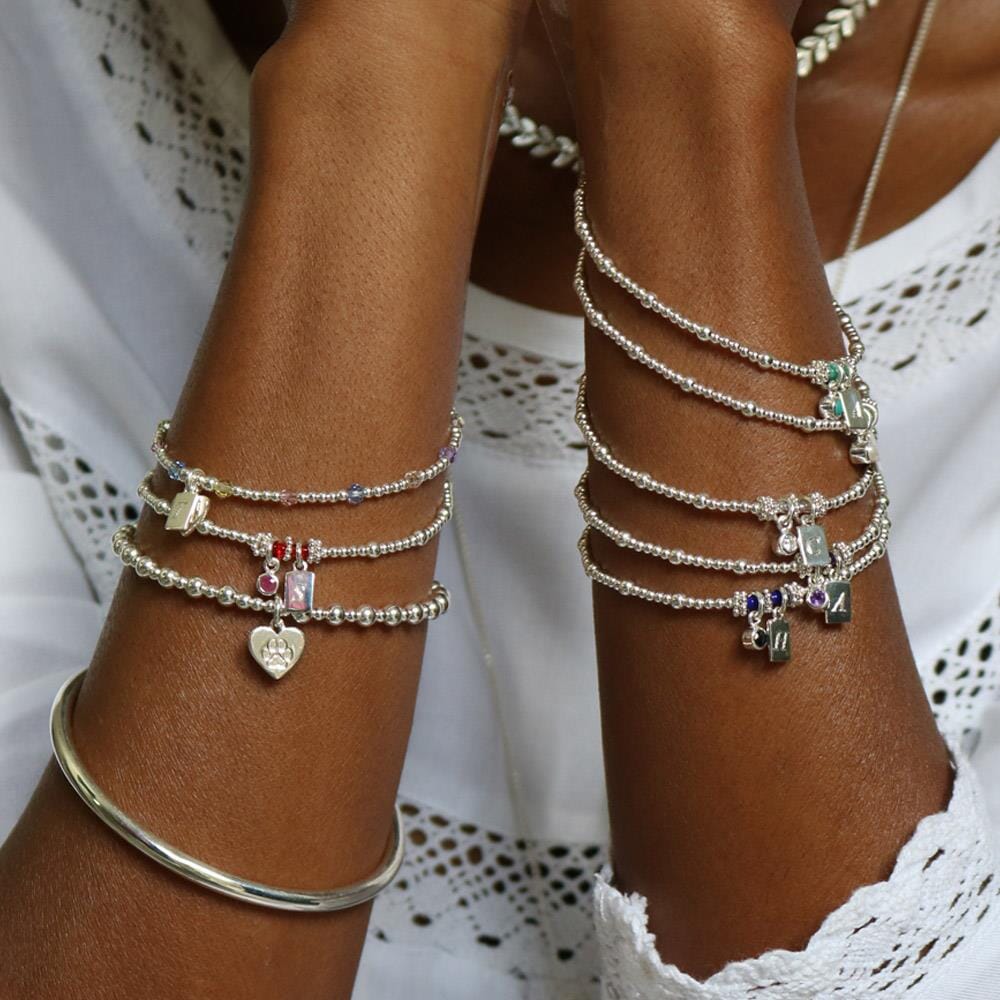 Personalised Mirage Pastel Silver Bracelet