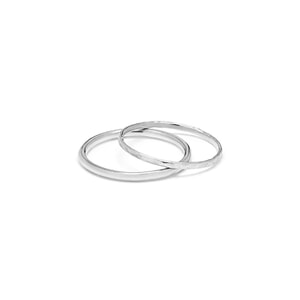 Outlet NU & MII Double Silver Ring Set
