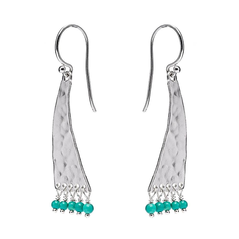 Harlequin Turquoise Silver Earrings