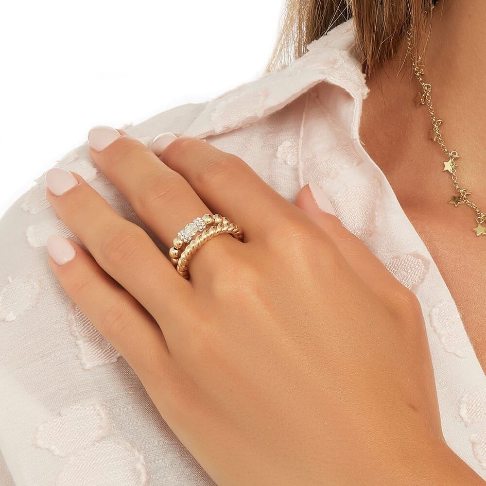 Outlet Solid Twirl Gold Ring