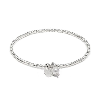 Santeenie Silver Charm Bracelet - Pearl