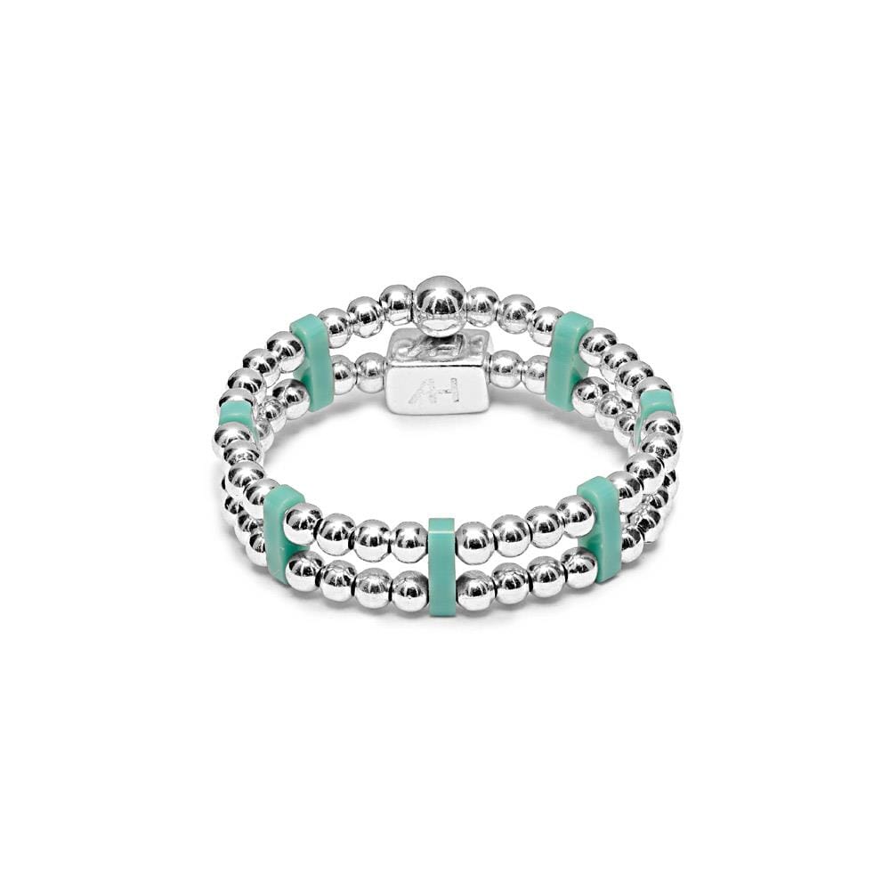 Turquoise Duet  Silver Ring