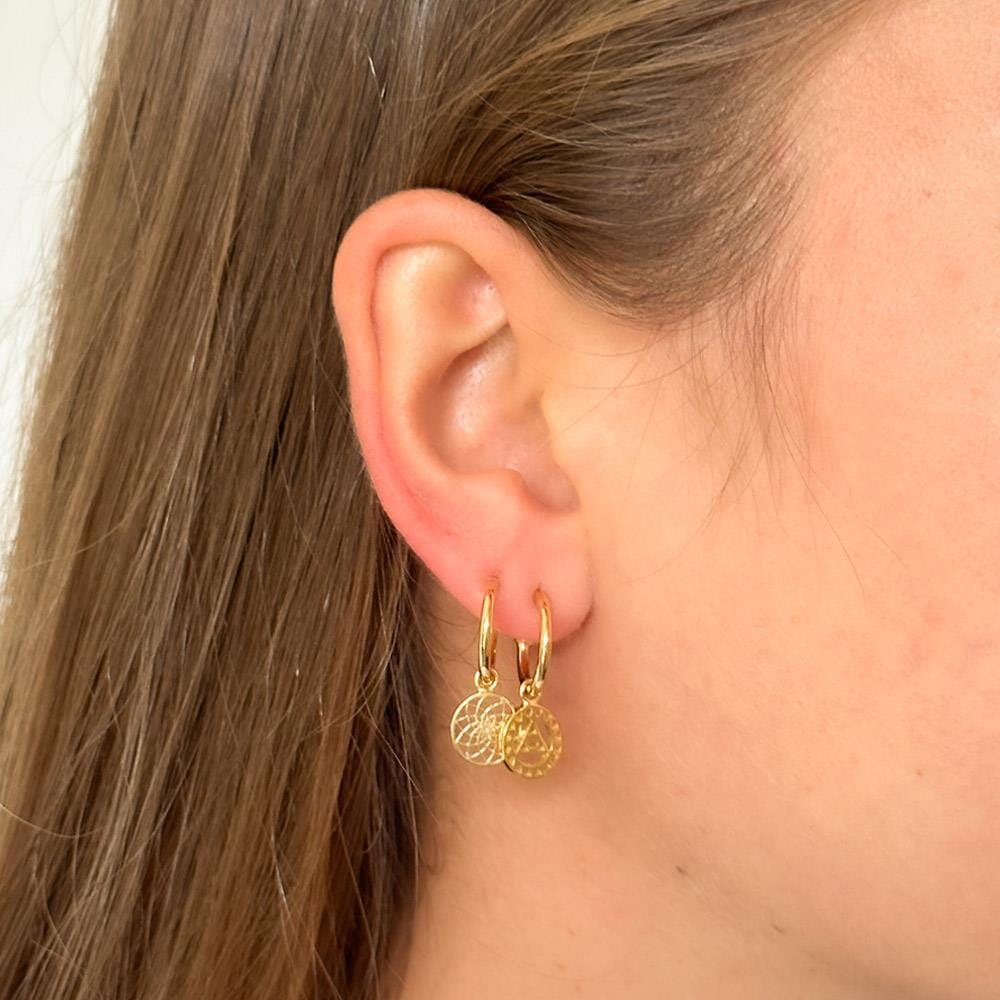 Crown Chakra Hoop Gold Earrings