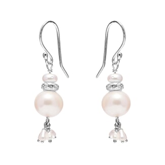 Precious Dangle Silver Earrings - Pearl