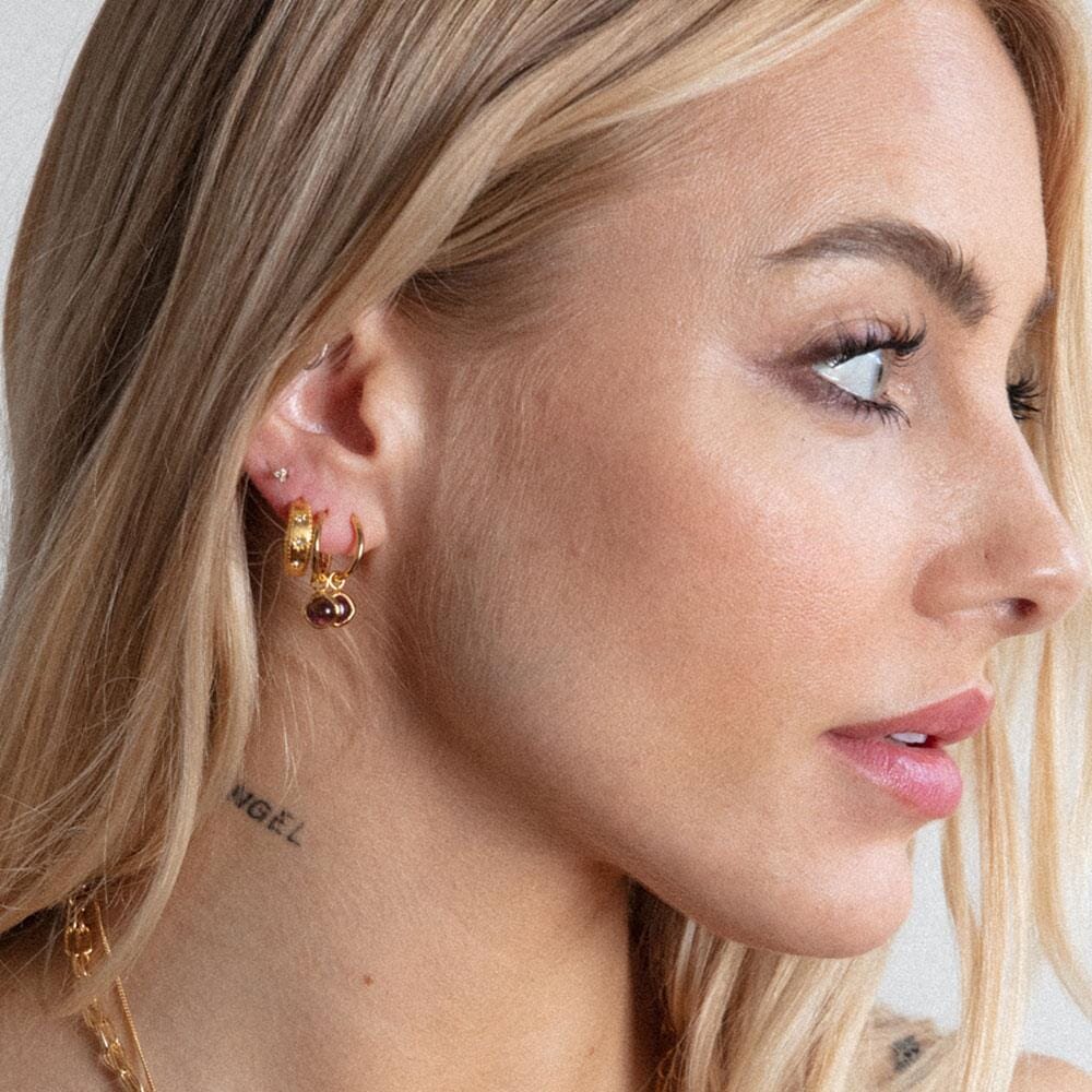 NU & MII Vintage Huggy Hoop Gold Plated Earrings