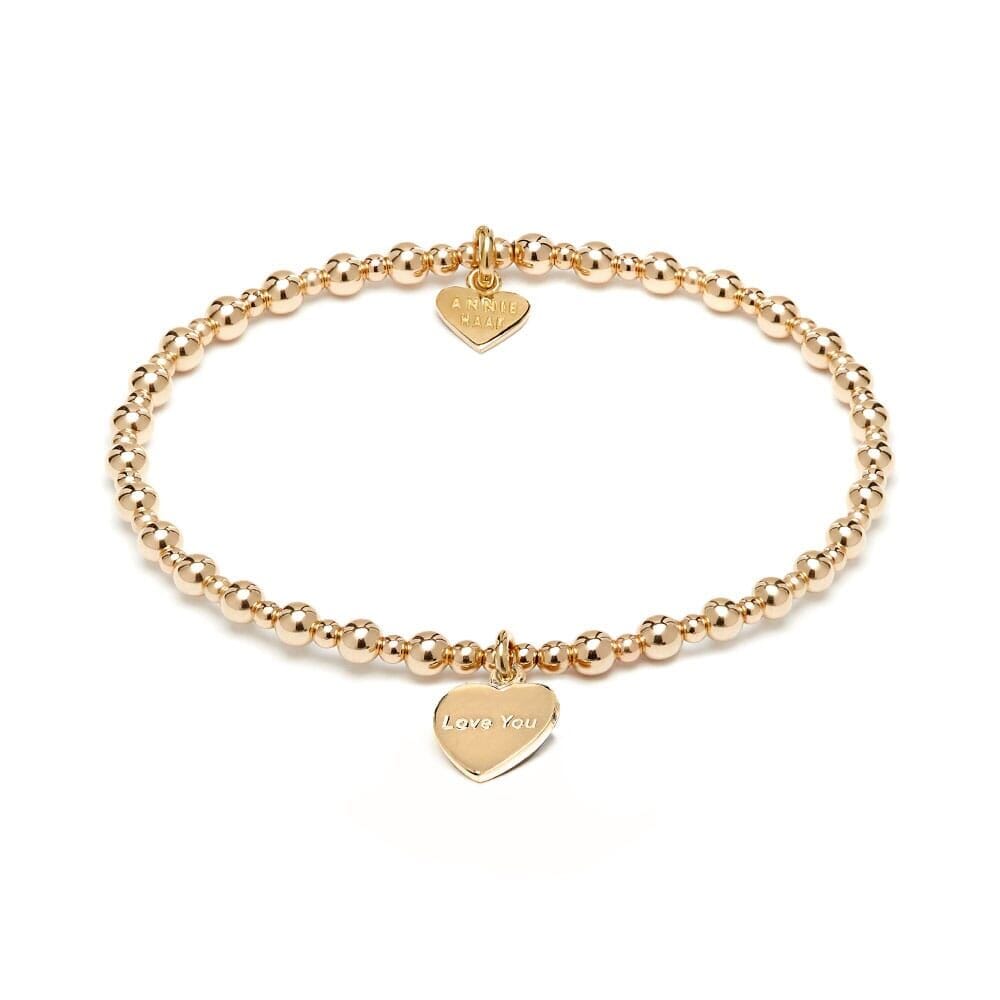 Mini Orchid Gold Plated Charm Bracelet - Love You