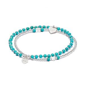 Sterling Silver and Turquoise Five Strand Bracelet Stack - Annie Haak
