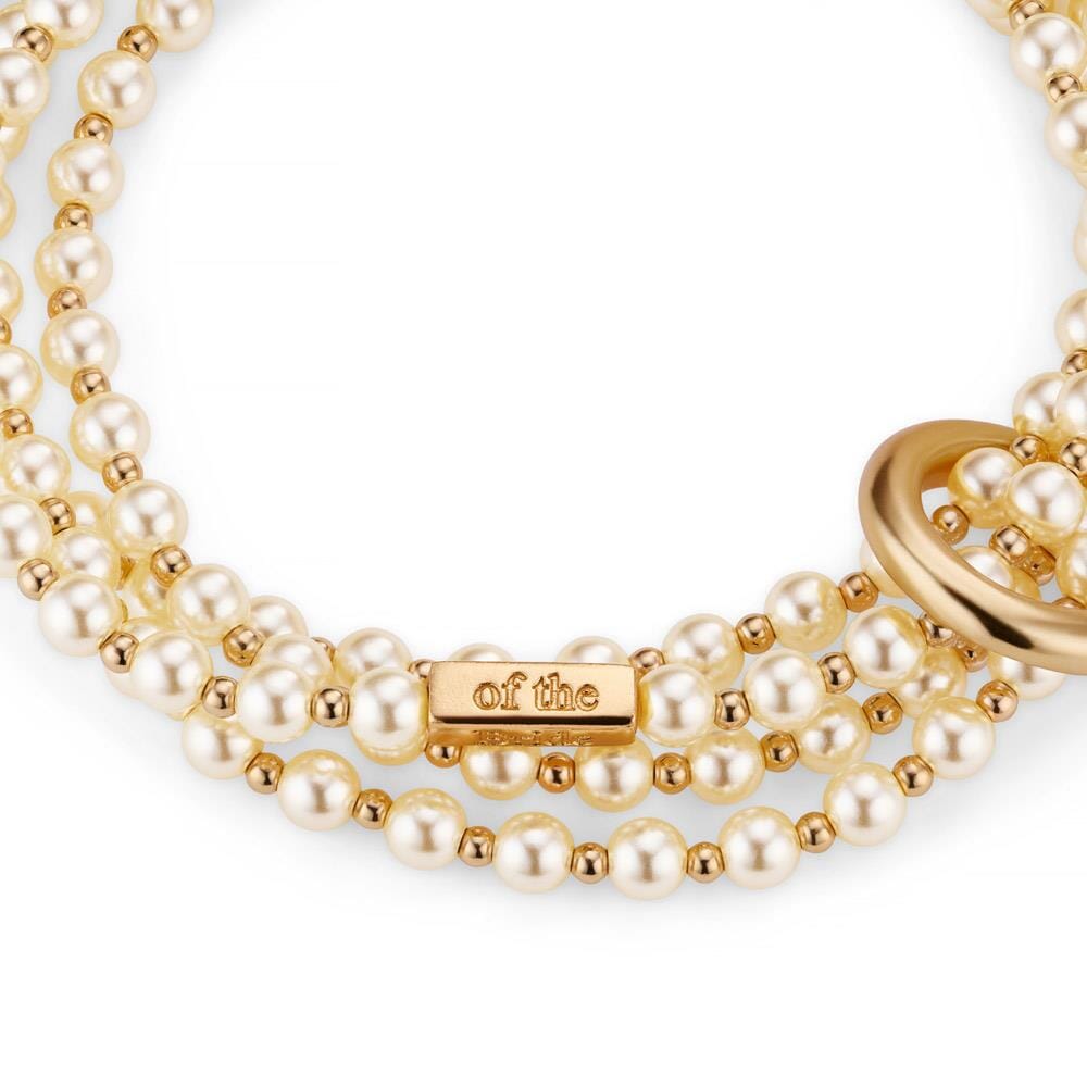 Endless Love Pearl Personalised Looped Gold Plated Bracelet