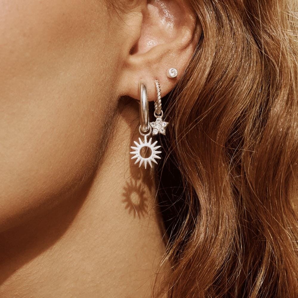 Matahari Silver Hoop Earrings