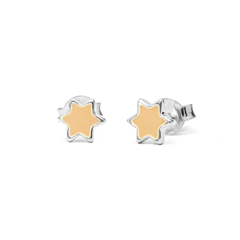 Enamel Star Silver Stud Earrings - Choice of Colour