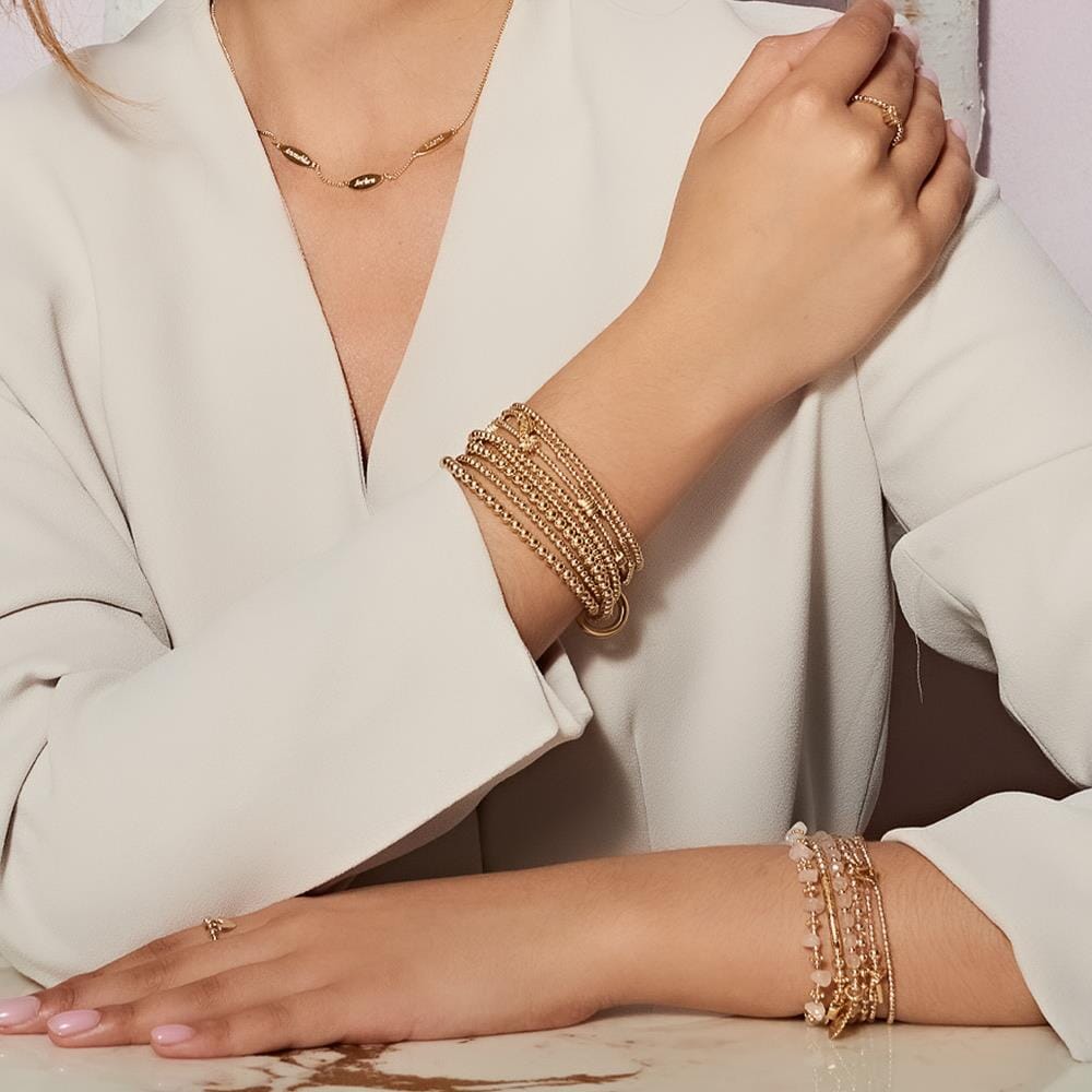 Fleurette Gold Plated Charm Bracelet
