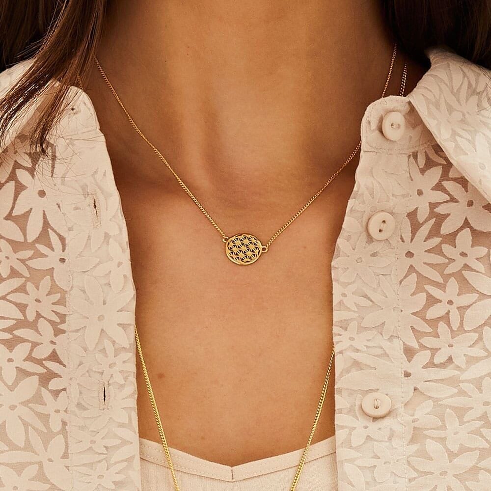 Outlet Flower of Life Gold Chain Necklace