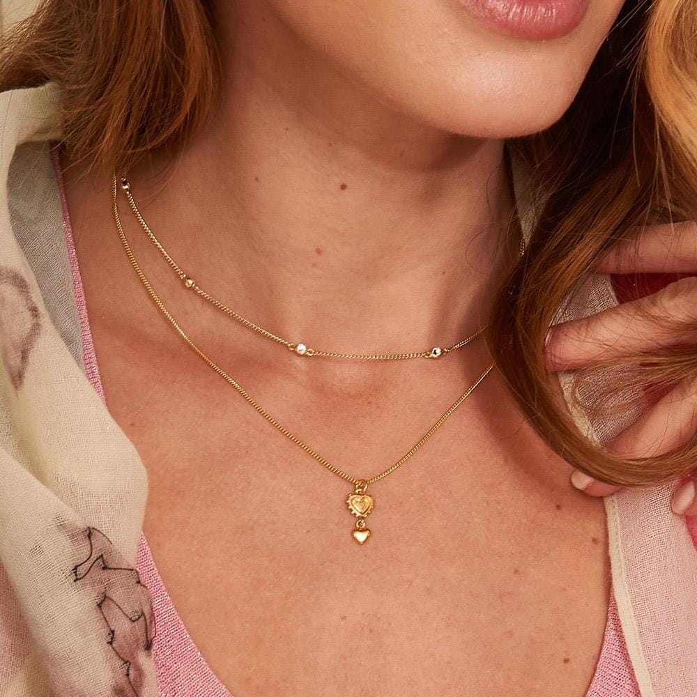 Itsy Bitsy Gold Plated Necklace - Vintage Heart