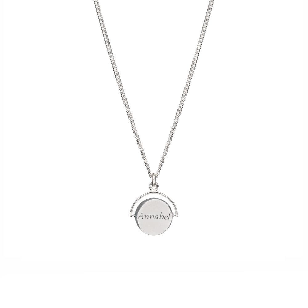 Personalised Halo Spinner Silver Necklace