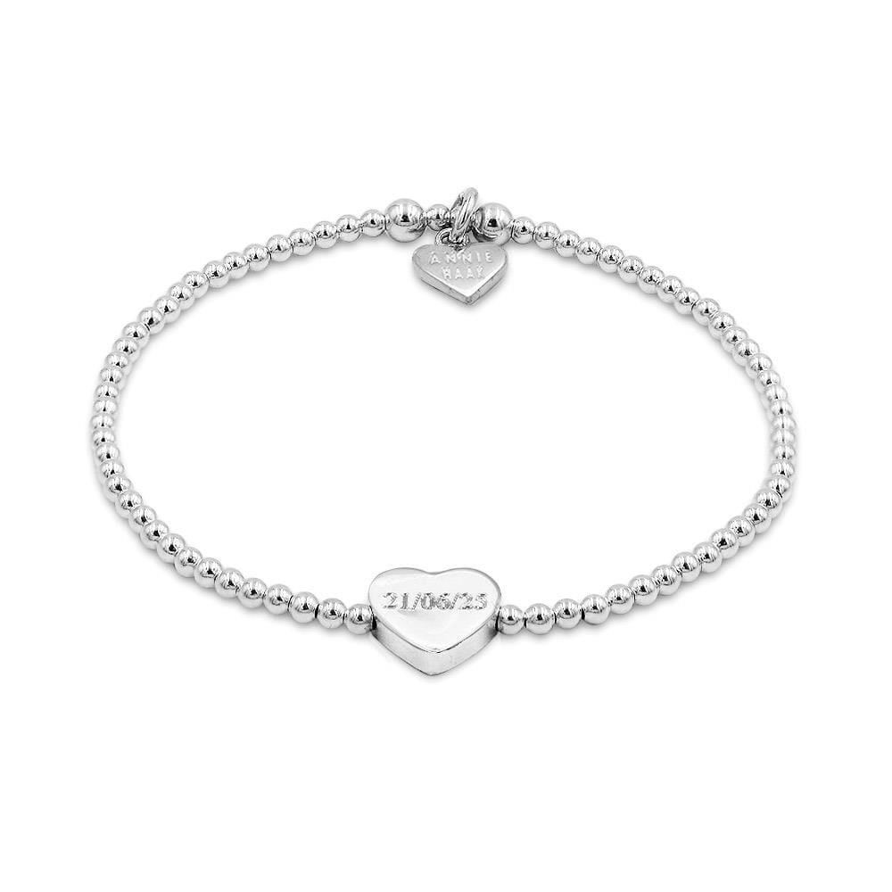 Personalised Boxed Heart Silver Bracelet