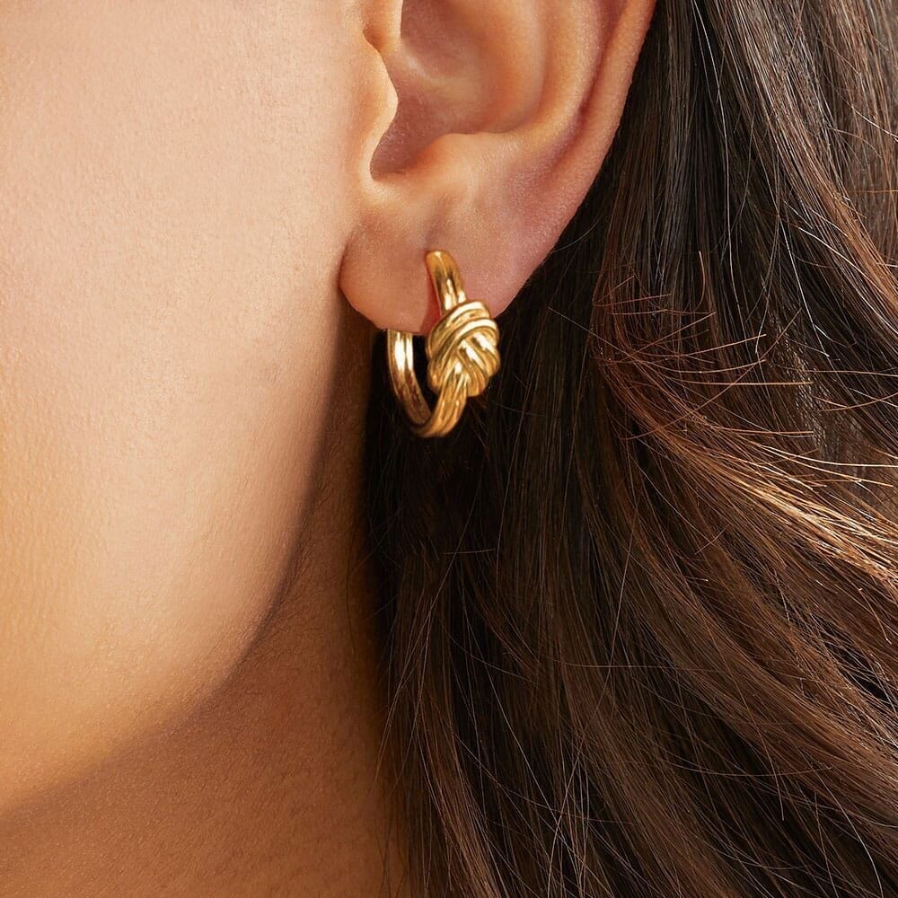 Lover's Knot Gold Plated Earrings