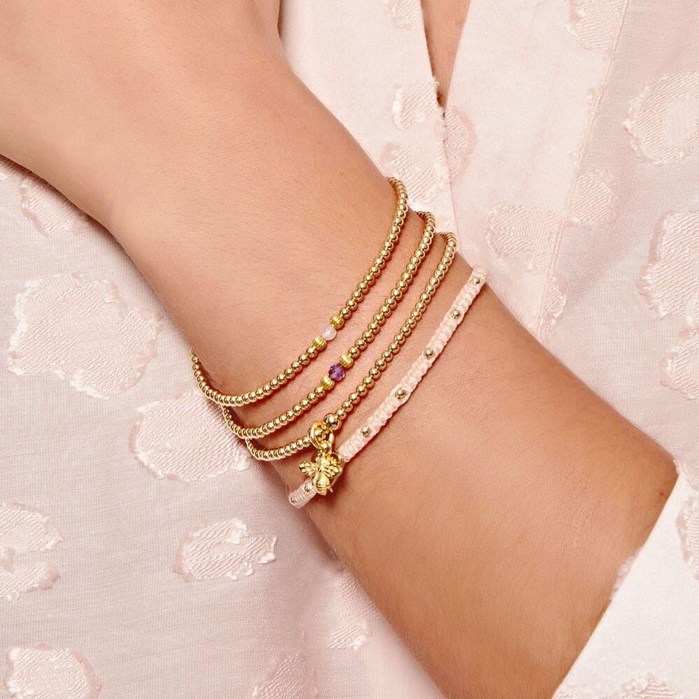 Aster Gold Bracelet - Rose Quartz