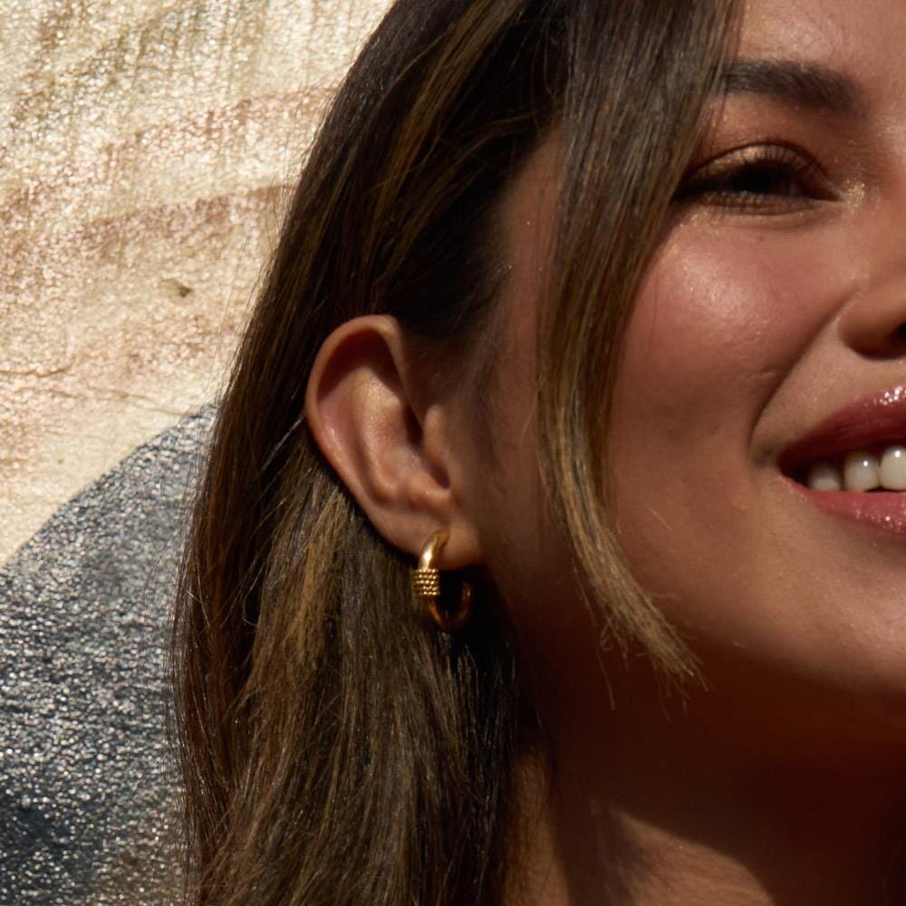 Bahari Rope Gold Plated Hoop Earrings