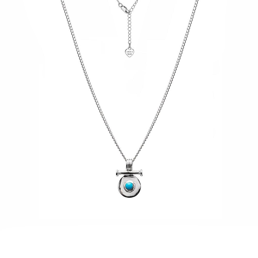 Mosaic Turquoise Silver Necklace