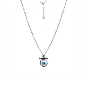 Mosaic Turquoise Silver Necklace