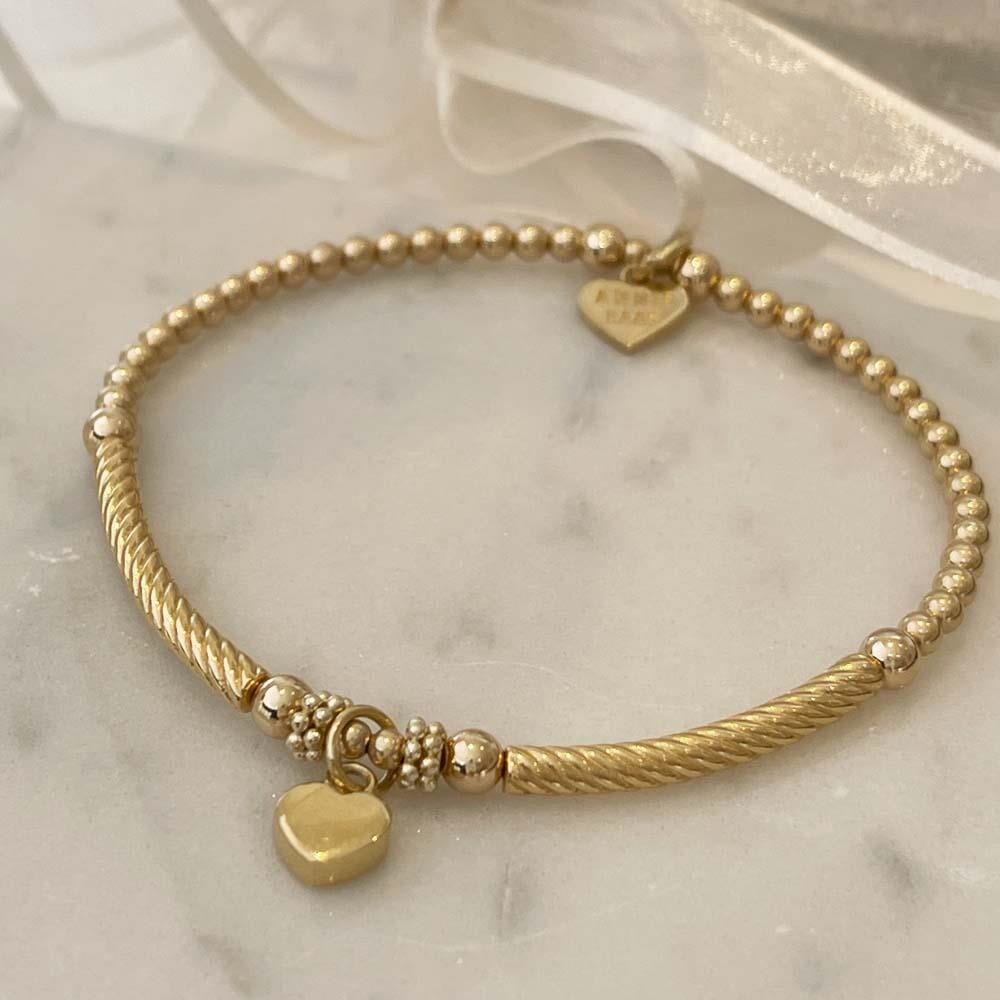 Pipa Boxed Heart Gold Plated Charm Bracelet