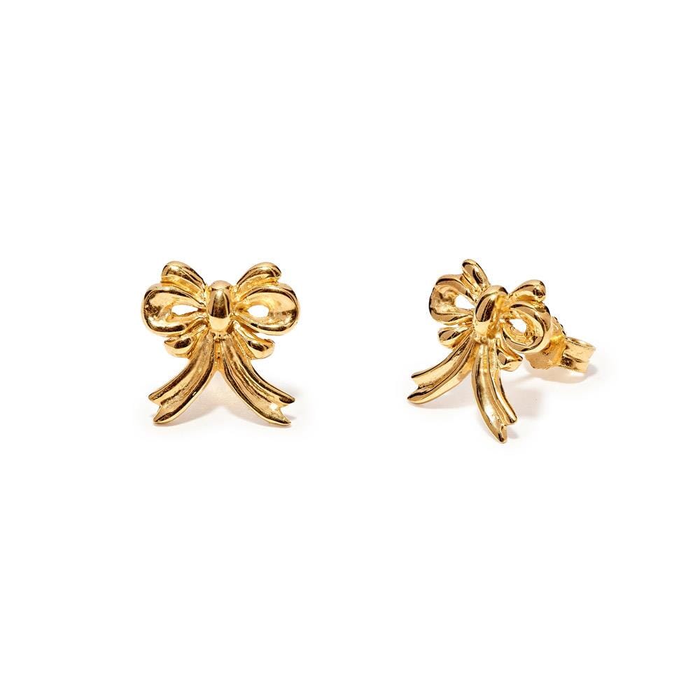 Victoria Bow Gold Plated Earrings
