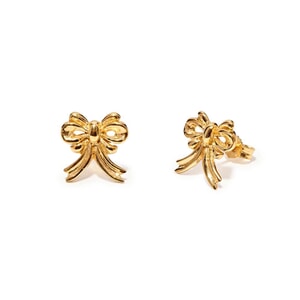 Victoria Bow Gold Plated Earrings