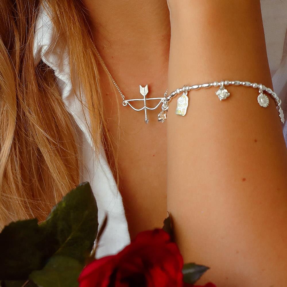 Outlet Lover's Arrow Silver Necklace