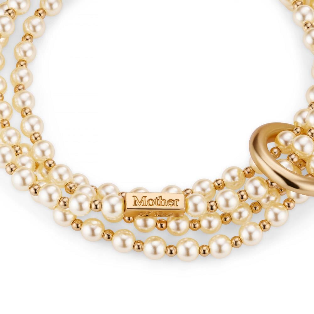 Endless Love Pearl Personalised Looped Gold Plated Bracelet