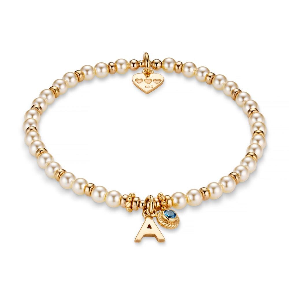 Devotion Pearl Personalised Gold Plated Stack