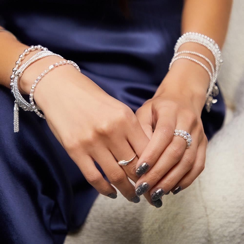 Daisy Silver Ring - Crystal