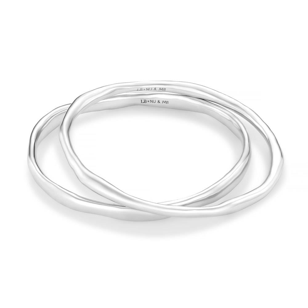 Liv Bentley Molten Duo Silver Bangle Set