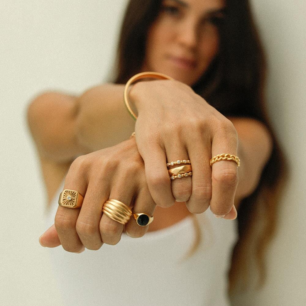 NU & MII Shine Gold Plated Ring