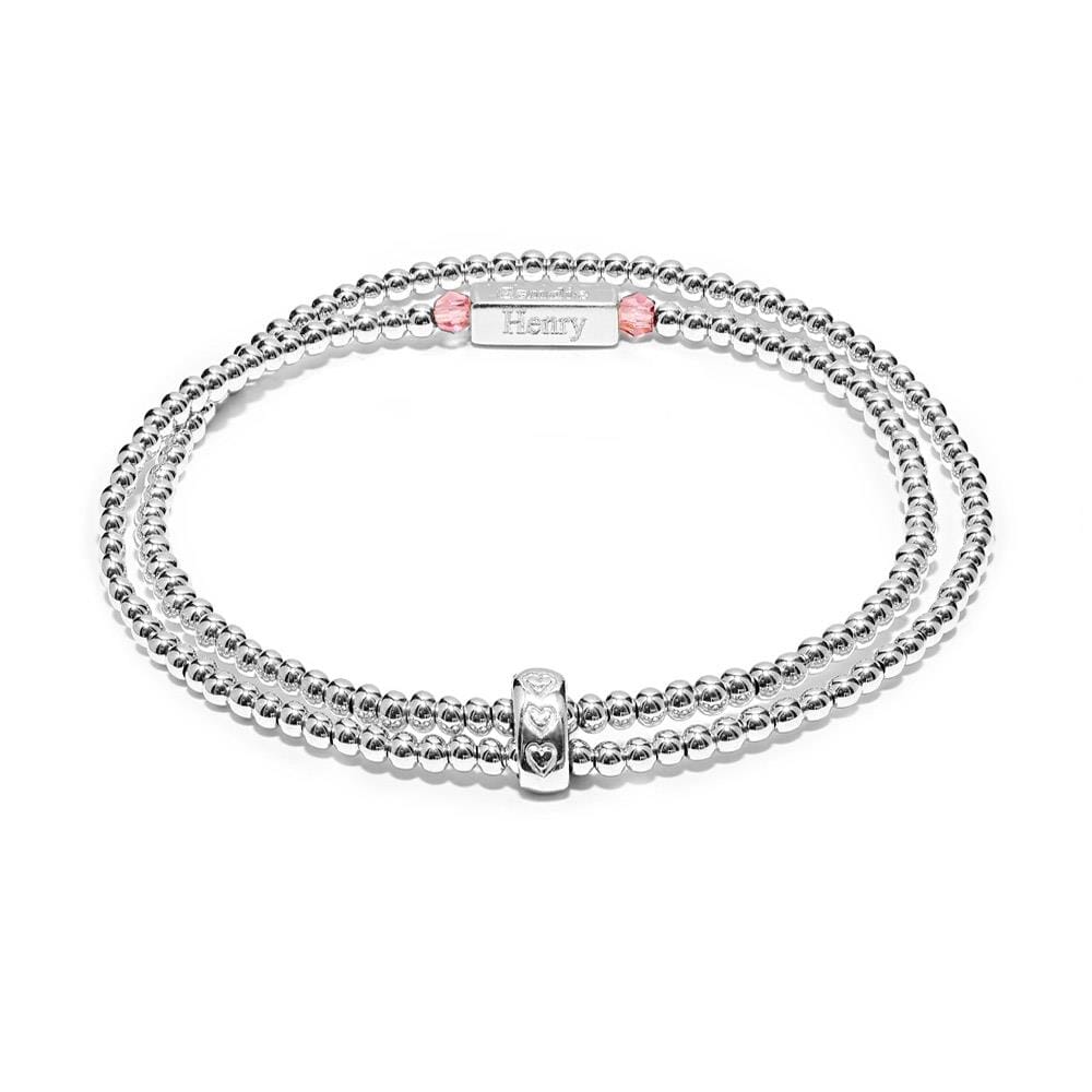 Phoebe Looped Personalised Sterling Silver Bracelet - Rose