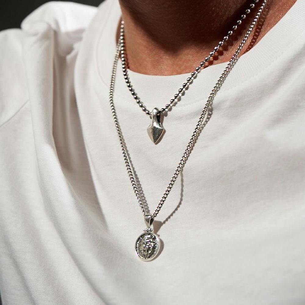 42 Men's Spear Head Silver Necklace