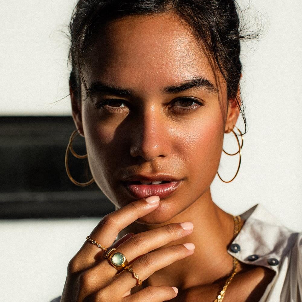 NU & MII Midi Capri Gold Plated Hoop Earrings