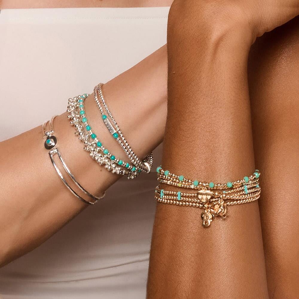 Mosaic Turquoise Silver Cuff