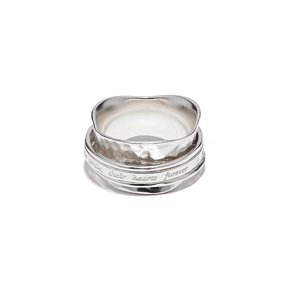 Mothers Hold Motto Silver Spinner Ring